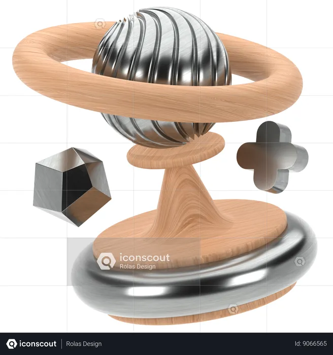 Metal madera resumen  3D Icon