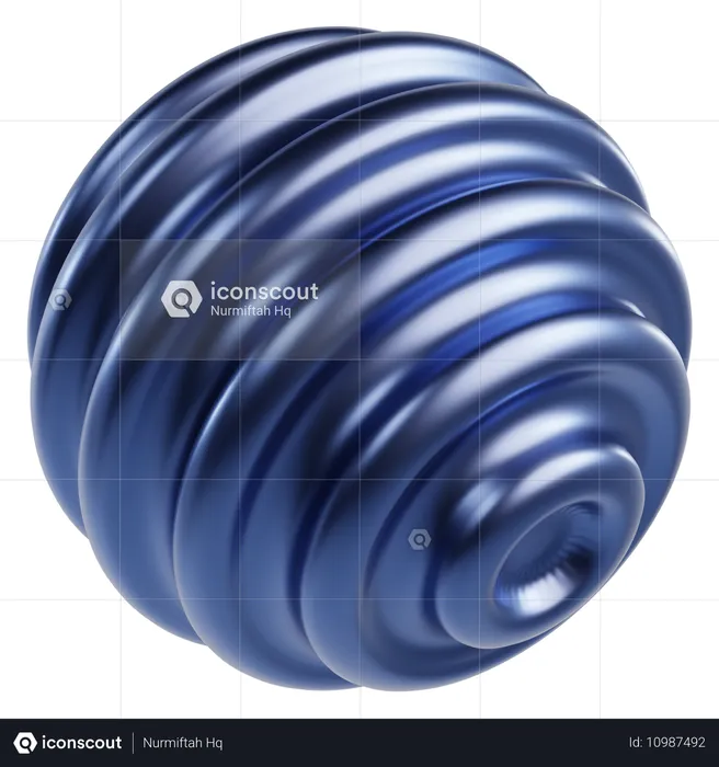 Metallic Abstract Sphere  3D Icon