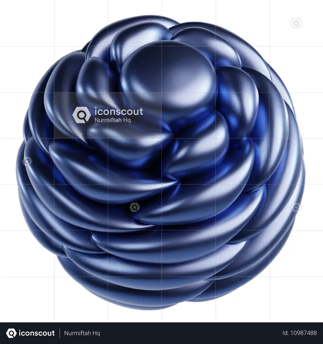 Metallic Abstract Sphere  3D Icon