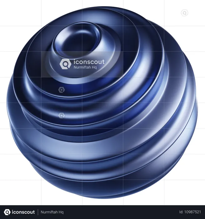 Metallic Abstract Sphere  3D Icon