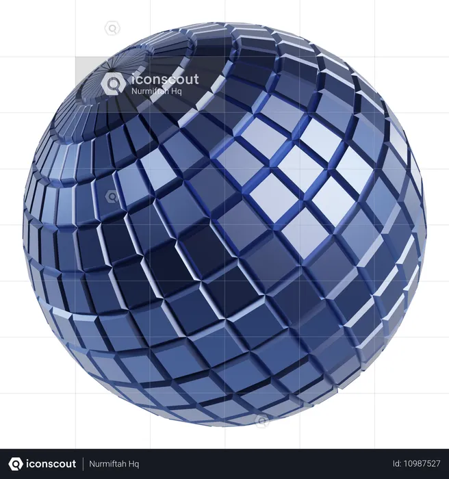 Metallic Abstract Sphere  3D Icon