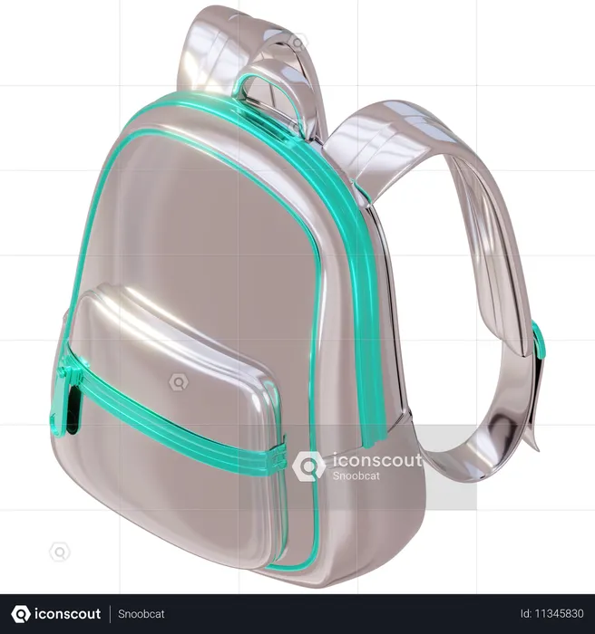 Metallic Backpack  3D Icon