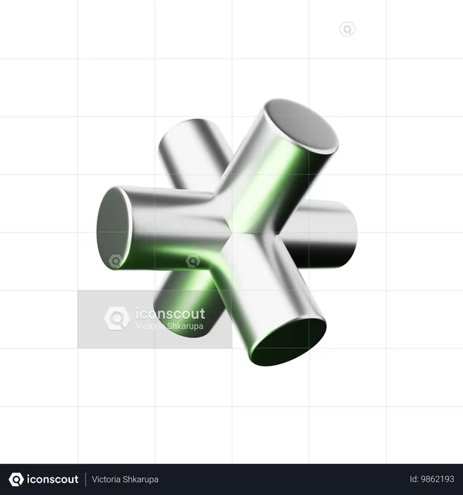 Metallic cube Abstract Shape  3D Icon