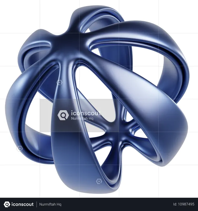 Metallische abstrakte Kugel  3D Icon