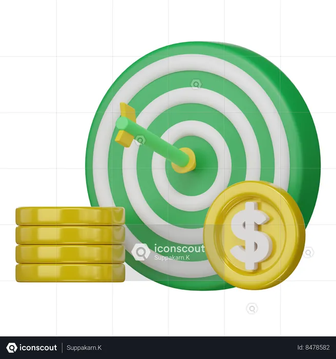 Objetivos financeiros  3D Icon