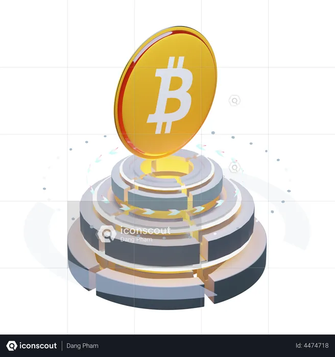 Metaverse Bitcoin (BTC)  3D Illustration