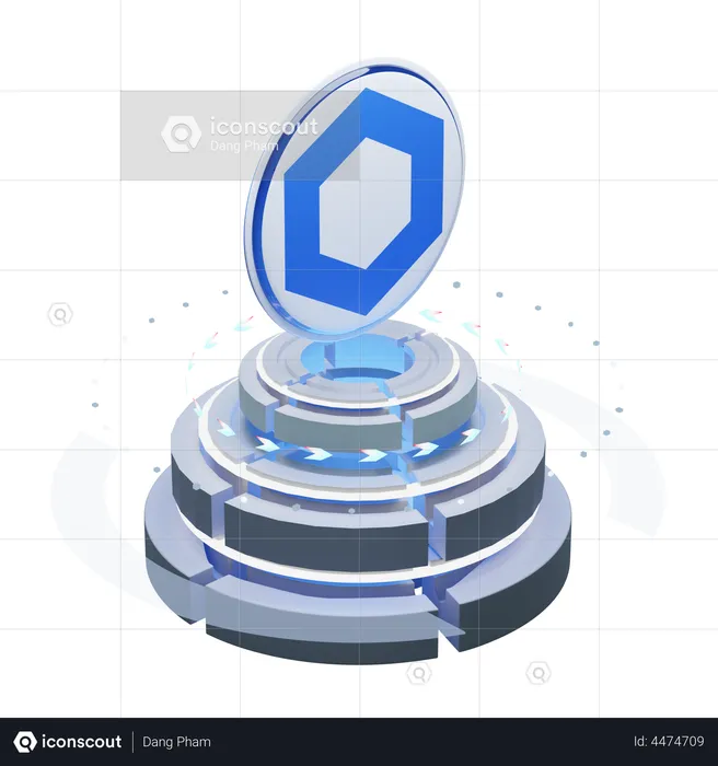 Metaverse Chainlink (LINK)  3D Illustration