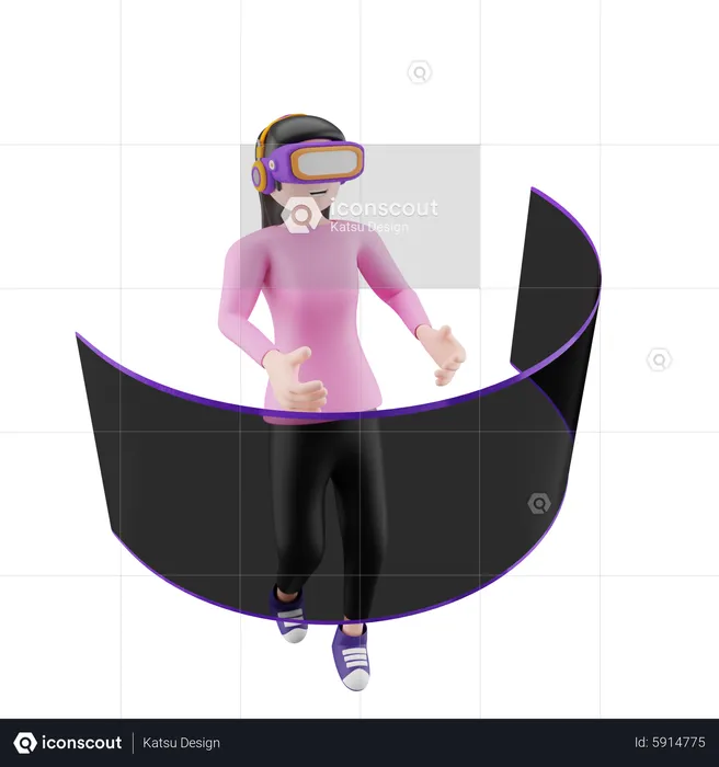 Metaverse character wearing VR glasses  3D Illustration