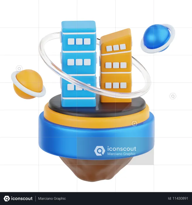 Metaverse City  3D Icon