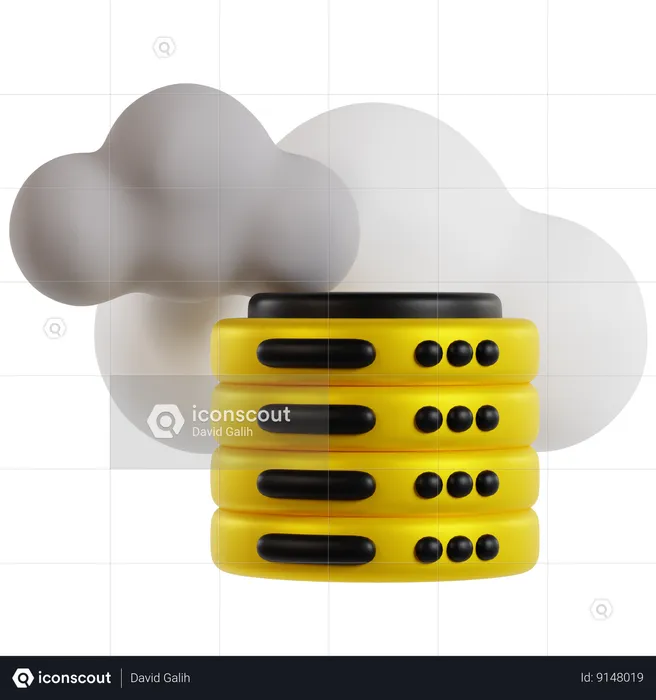 Metaverse Cloud Database  3D Icon