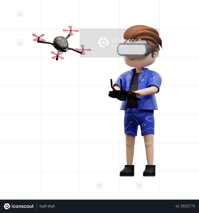 Metaverse Controlling Drone  3D Illustration
