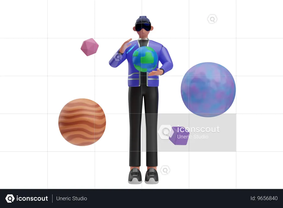 Metaverse Digital Virtual Reality  3D Illustration