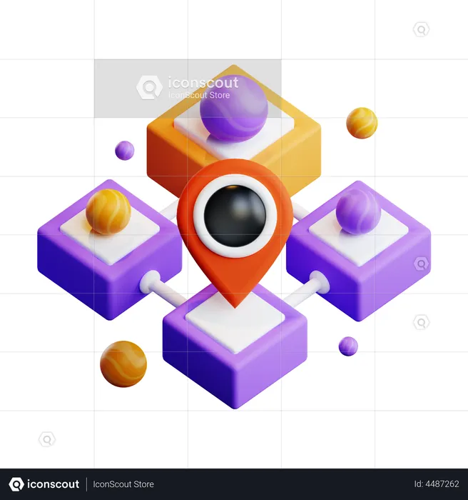 Metaverse Location  3D Icon