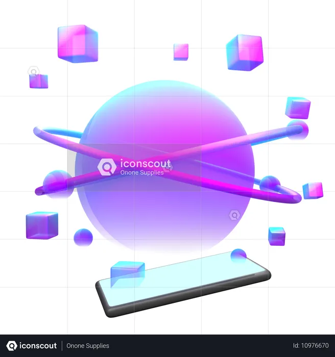 Metaverse On Smartphone  3D Icon