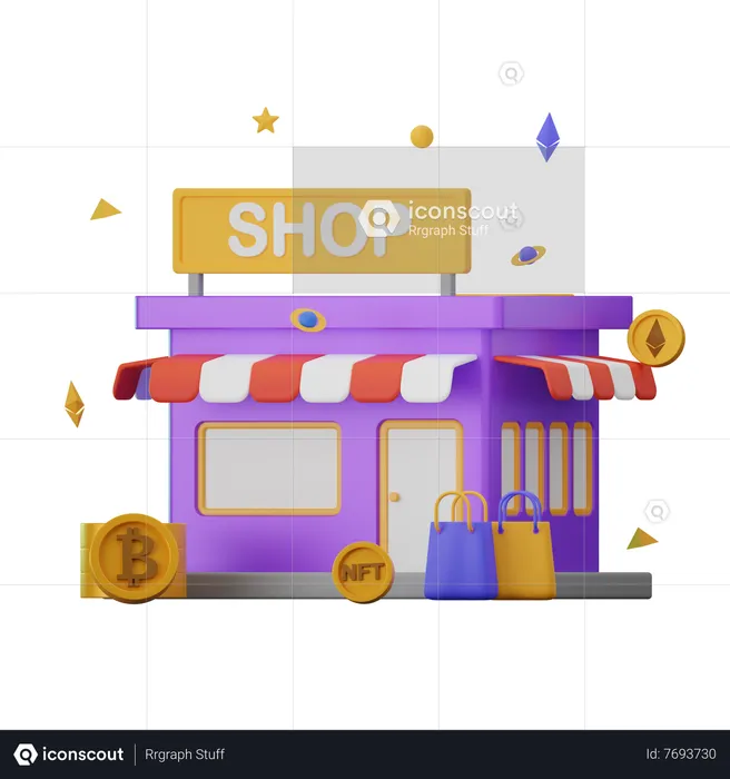 Metaverse Store  3D Icon