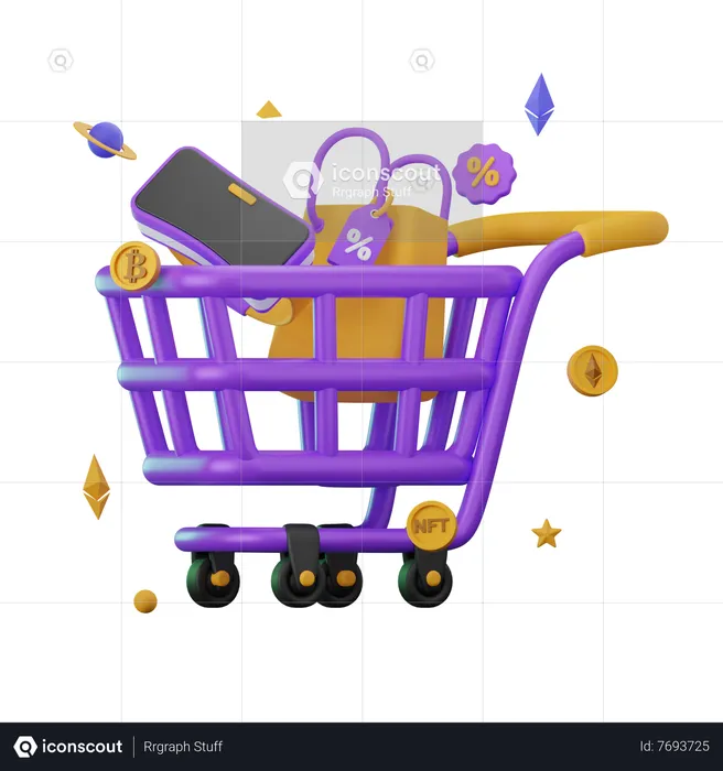 Metaverse Trolly  3D Icon