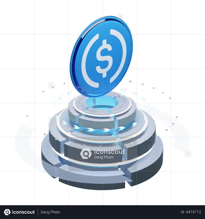 Metaverse USD Coin (USDC)  3D Illustration