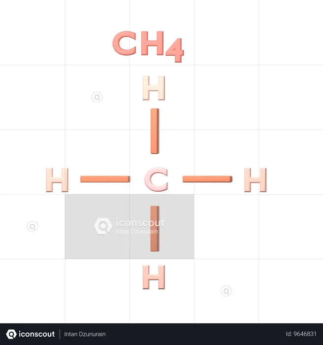 메탄  3D Icon