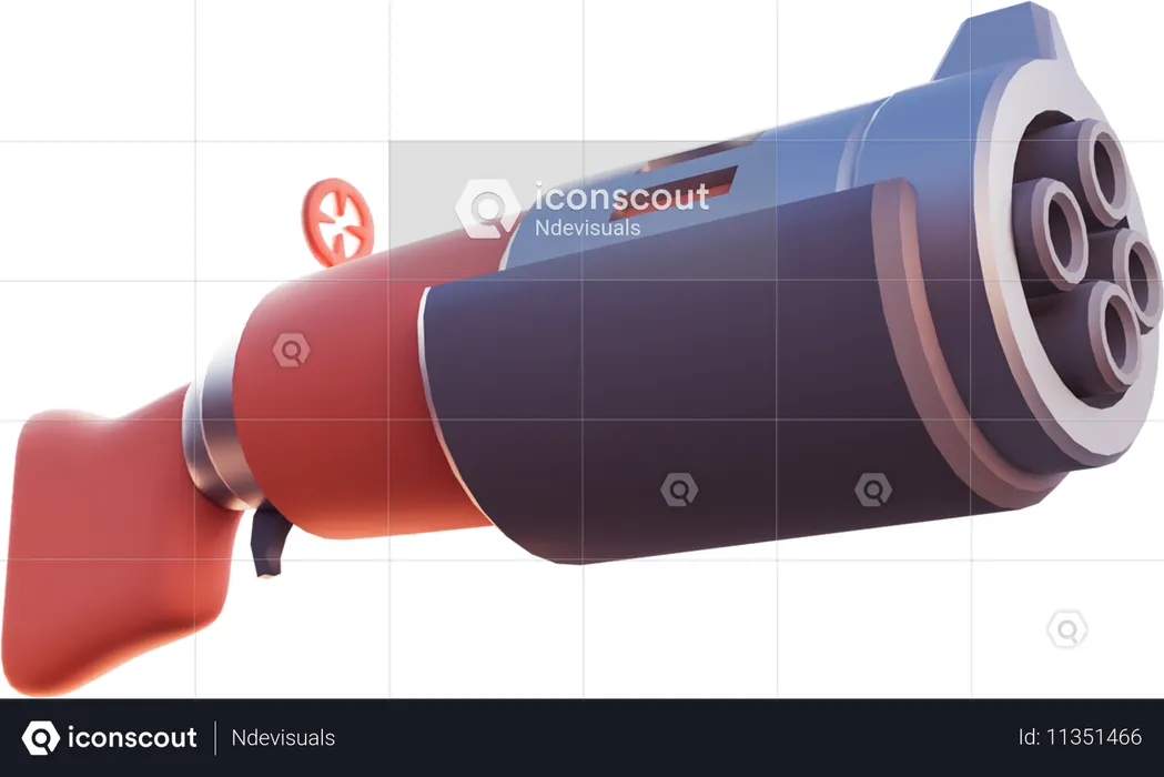 Metralhadora  3D Icon