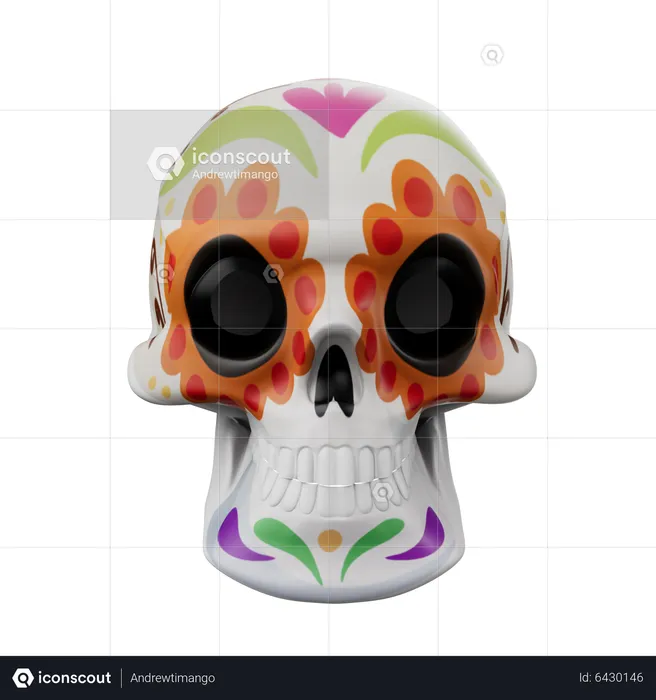 Mexican skull  3D Icon