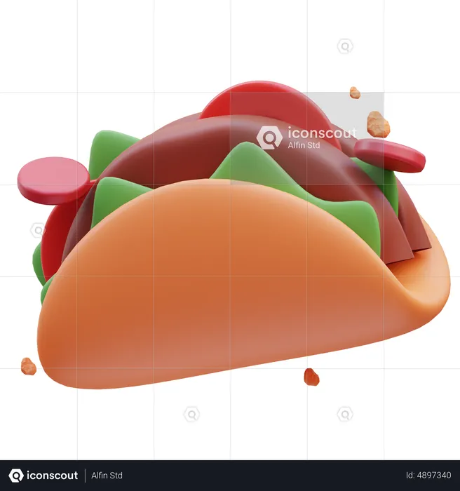 Mexican Taco  3D Icon