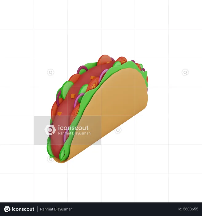 Mexican Taco  3D Icon