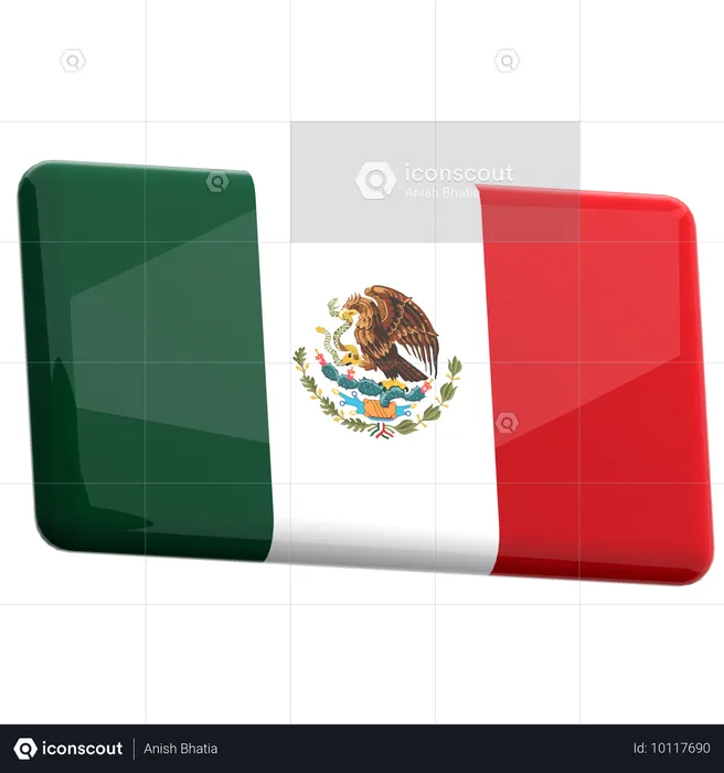 México Flag 3D Icon