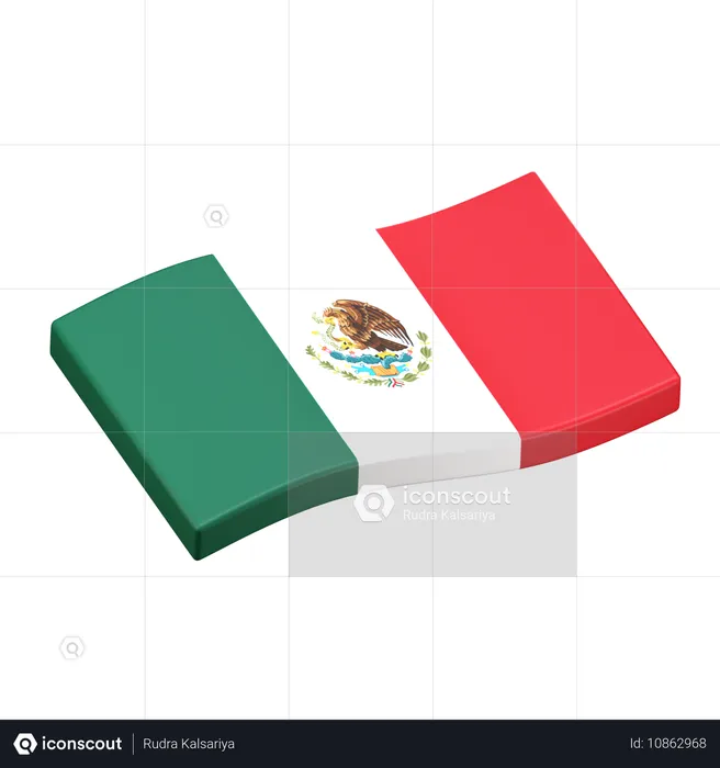 México Flag 3D Icon