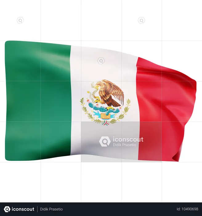 メキシコの国旗 Flag 3D Icon