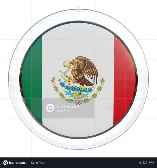 Mexico Round Flag Flag 3D Icon