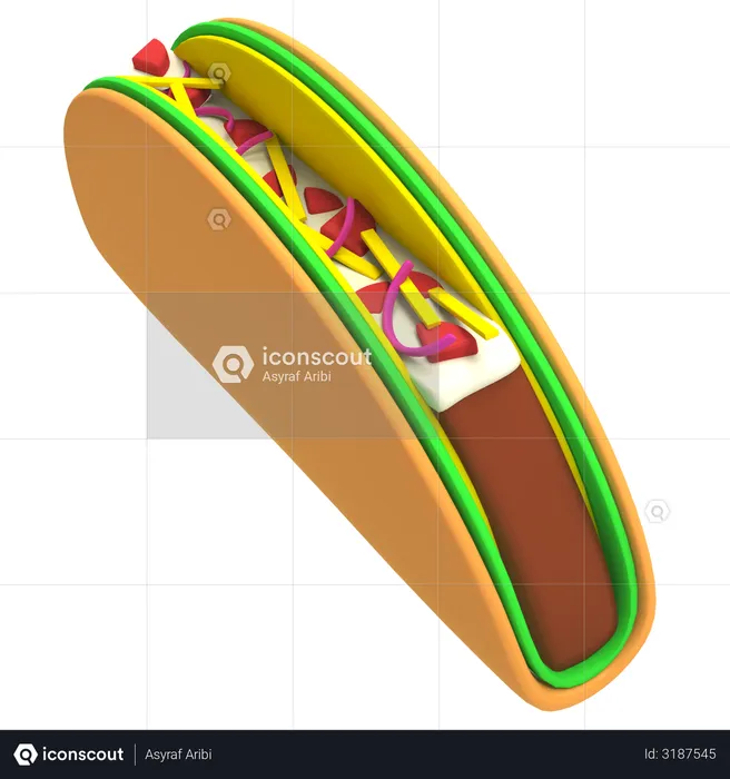 Mexikanischer Taco  3D Illustration