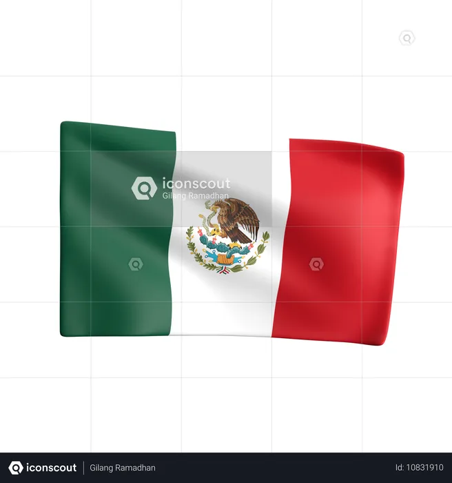 Mexiko Flag 3D Icon