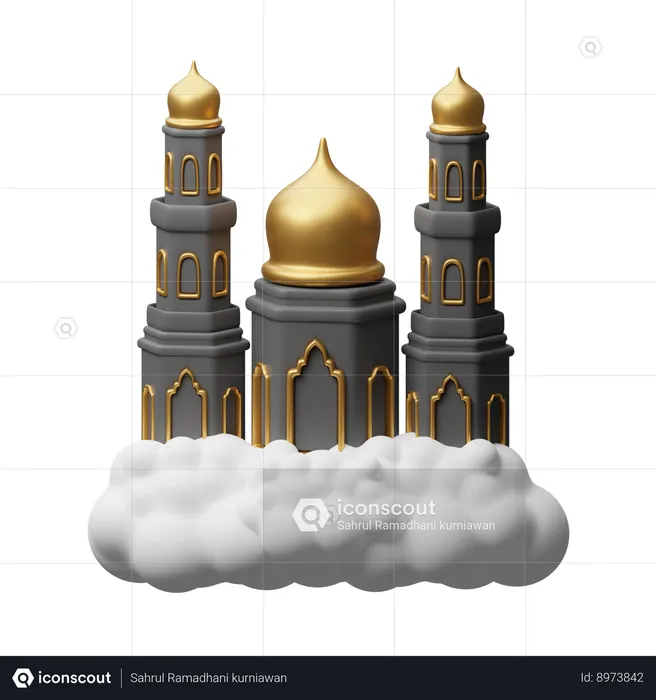 Mezquita en las nubes  3D Icon