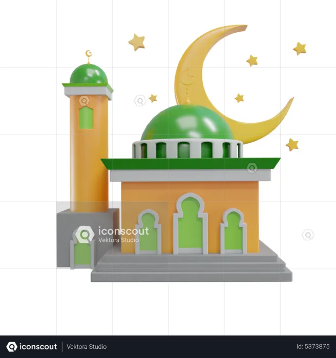 Mezquita luna  3D Icon