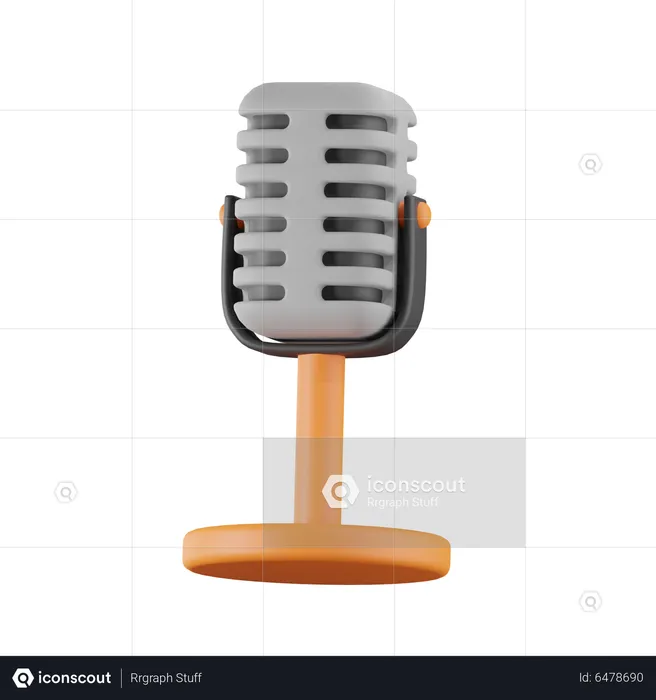 Mic  3D Icon