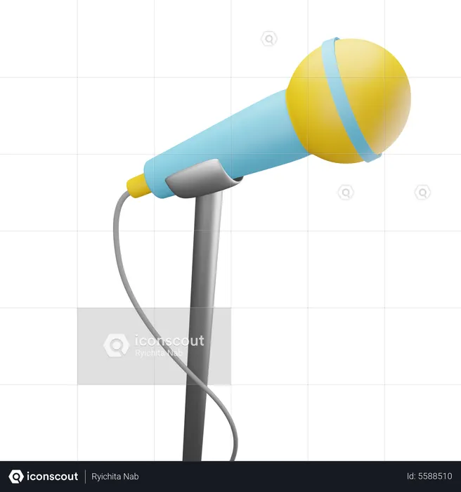 Mic  3D Icon