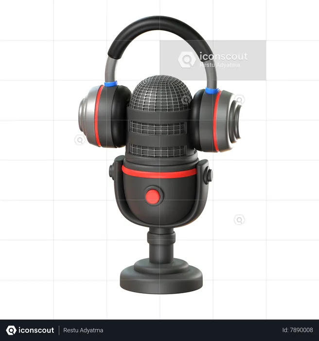 Mic And Headphone  3D Icon