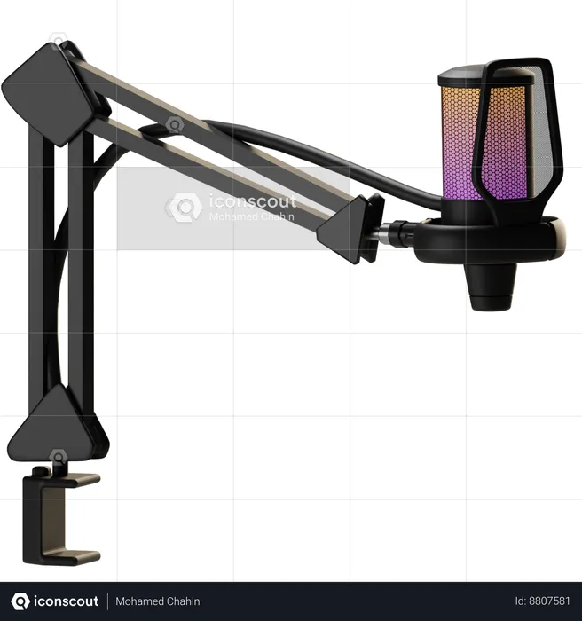 Mic Arm Black  3D Icon