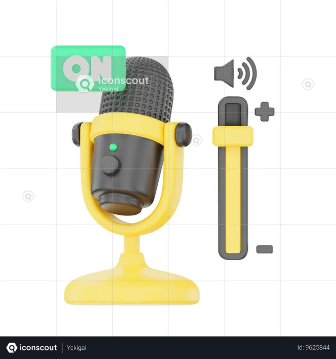 Mic On  3D Icon