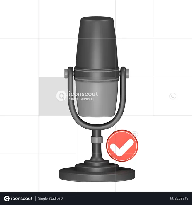 Mic On  3D Icon