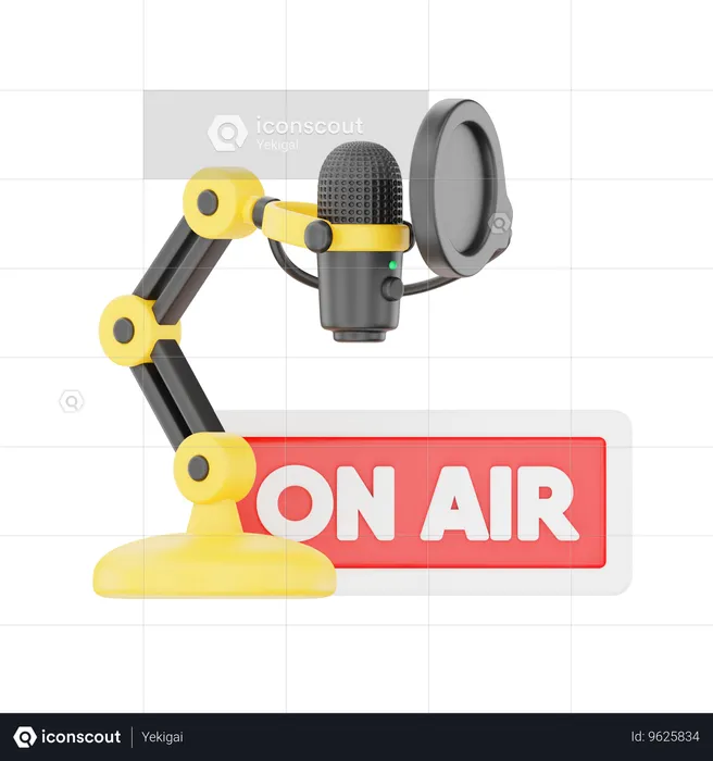 Mic On Air  3D Icon