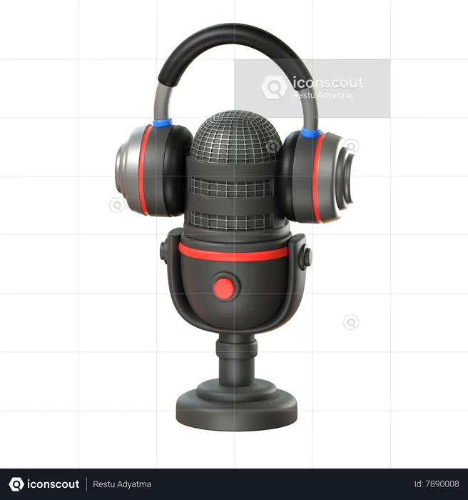 Micro et casque  3D Icon