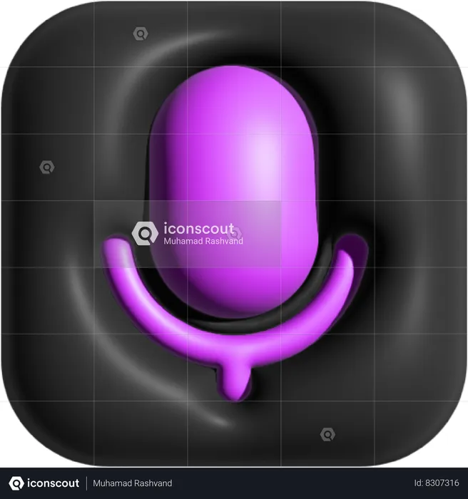 Microfone  3D Icon