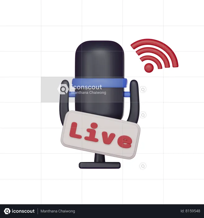 Micrófono en vivo  3D Icon