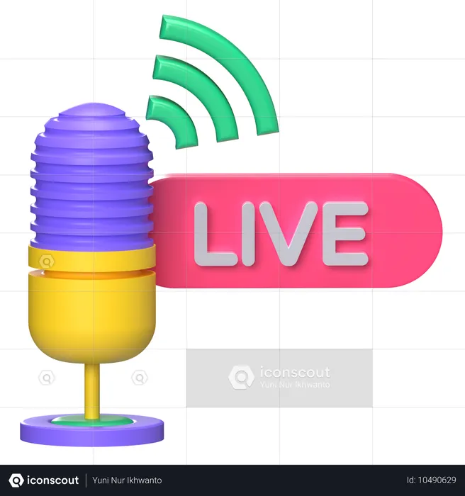 Micrófono en vivo  3D Icon