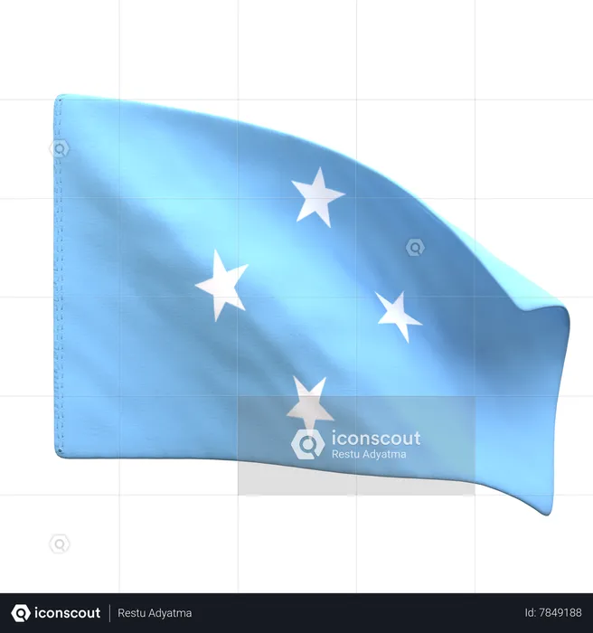 Micronesia Flag Flag 3D Icon
