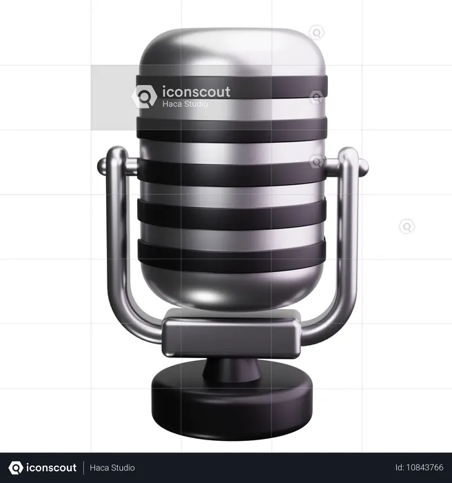 마이크로폰  3D Icon
