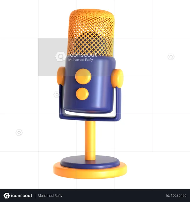 Microphone de diffusion  3D Icon