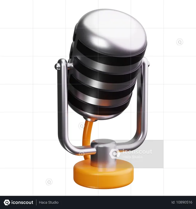 Microphone rétro  3D Icon