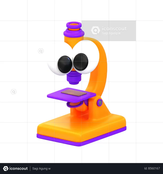 Microscopio de dibujos animados  3D Icon